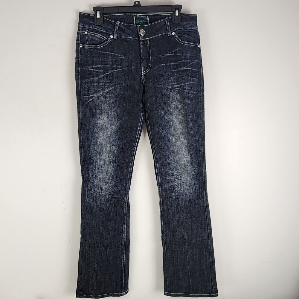 WRANGLER JEANS Green Label Western Bootcut Mid-Rise Blue Denim Women's 32x34.5